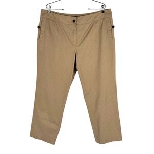 Talbots Pants Womens Size 18 Ankle Metallic Taupe Diamond Texture Stretch
